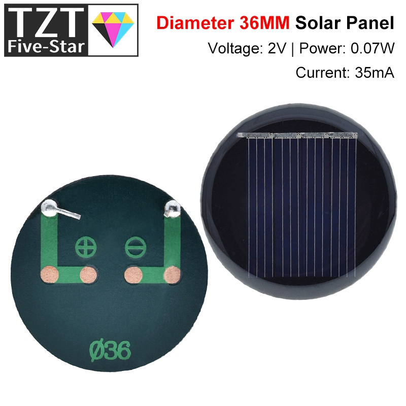 Jinko Solar Panel Cheetah - 1/3/5PCS 2V 35mA 0.07W D36MM Polycrystalline